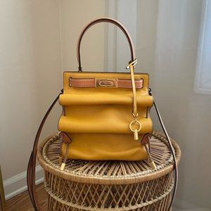 Tory Burch Lee Radziwill Petite Accordion Bag in Dark Solarium